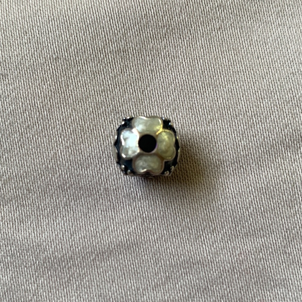 White Flower Pandora Charm